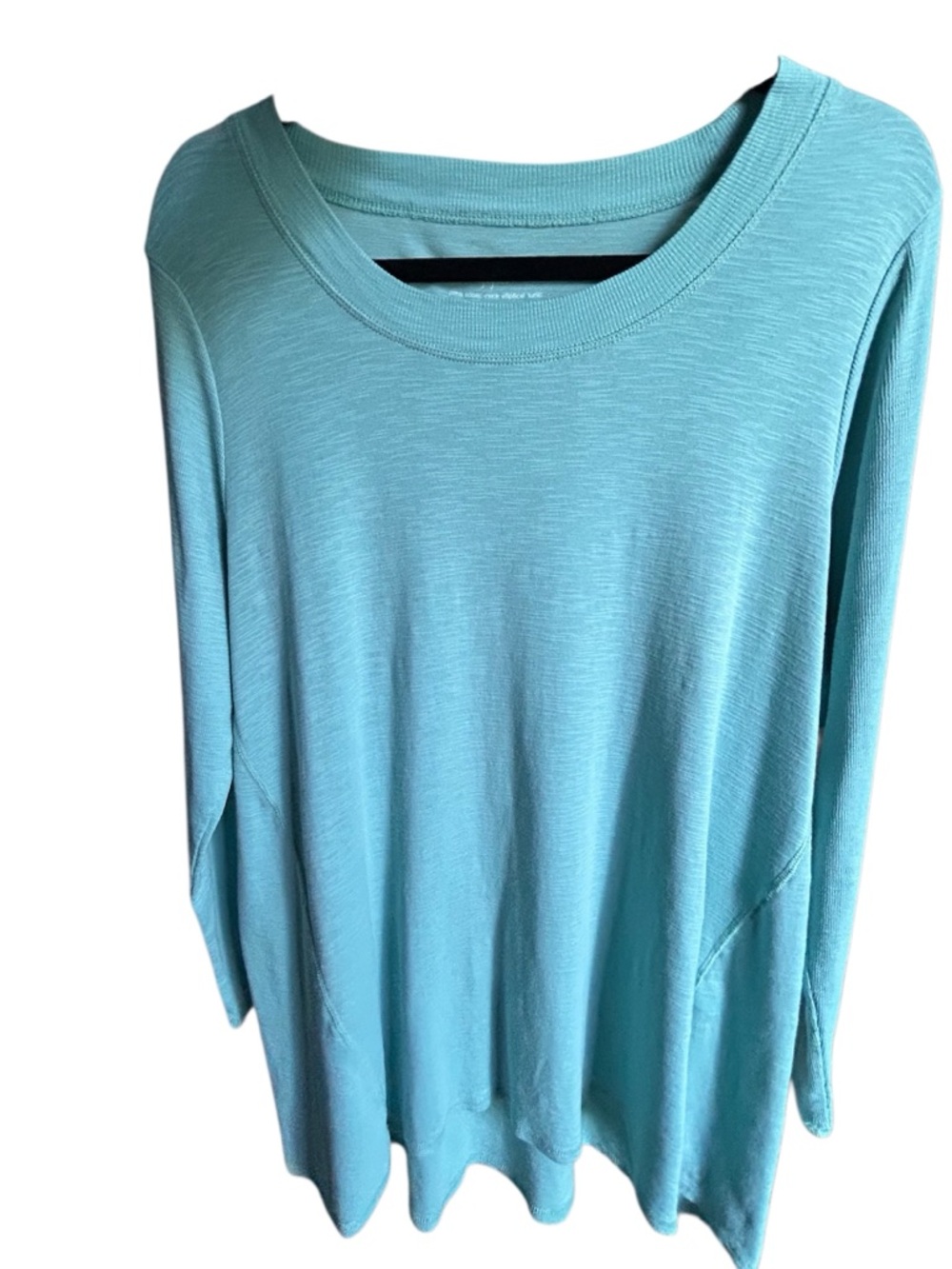 J.Jill Light Seafoam Green Women's Long Sleeve Cotton  Scoop Neck Top Size Large